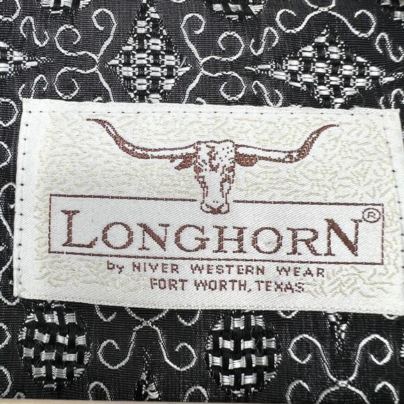 Vintage LongHorn by Niver Western Wear Crop Jacket Top Silver Gray Pewter Clasps - Picture 5 of 11